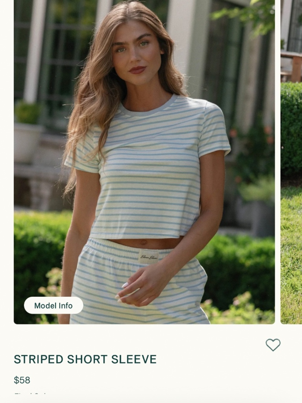Eleven Eleven Striped Short set